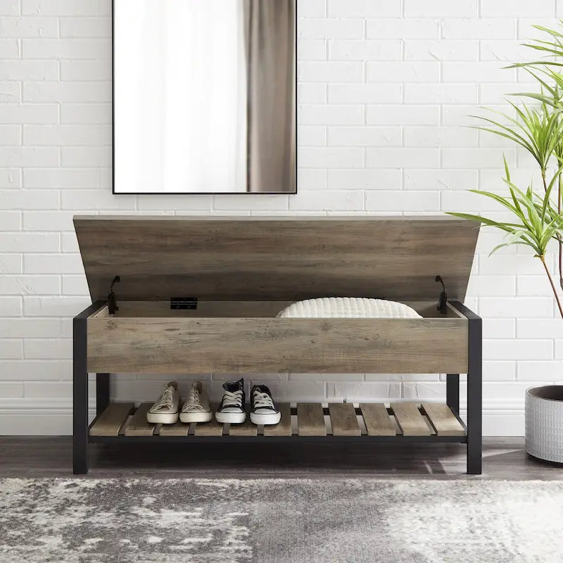 Banc de rangement relevable Paradise Hill de Middlebrook Designs