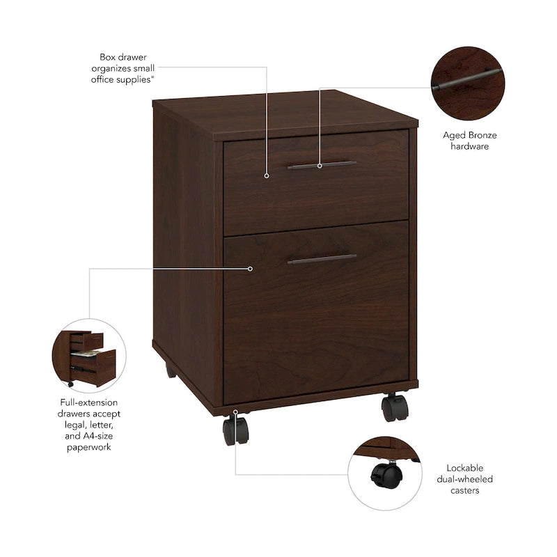 Cassettiera porta documenti mobile a 2 cassetti Key West di Bush Furniture