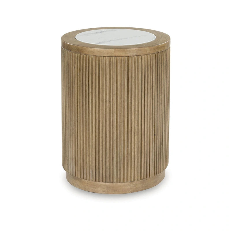 Table d'appoint Signature Design by Ashley Camdill marron clair/blanc - 18,13 larg. x 18,13 prof. x 23,75 haut.