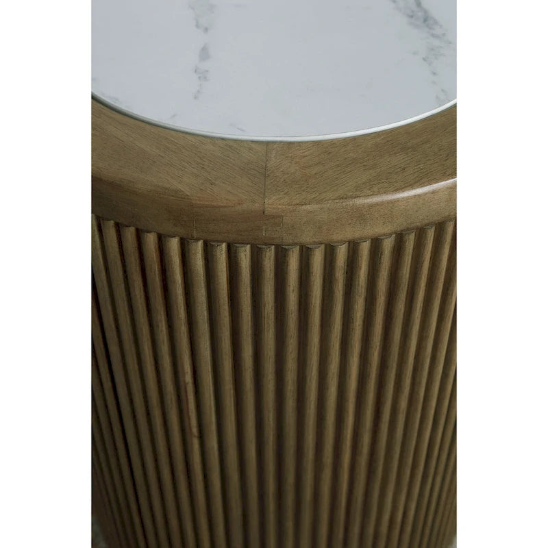 Table d'appoint Signature Design by Ashley Camdill marron clair/blanc - 18,13 larg. x 18,13 prof. x 23,75 haut.