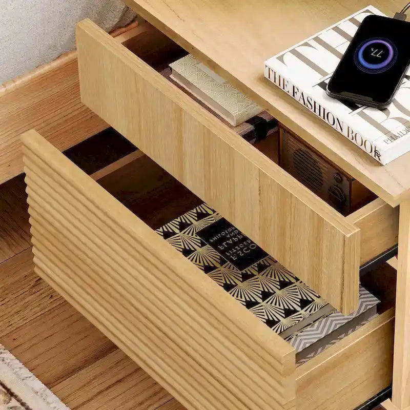 Ensemble de meubles de chambre modernes WAMPAT 3 pièces, comprenant un buffet, et un ensemble de 2 tables de nuit,