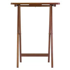 Set Tavolini da Salotto Alex 5 pz Marrone Noce - Winsome: Legno Massello, Pieghevoli, Supporto Contenitore Incluso