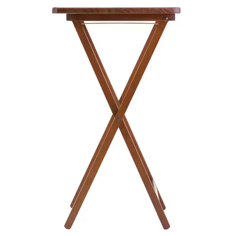 Set Tavolini da Salotto Alex 5 pz Marrone Noce - Winsome: Legno Massello, Pieghevoli, Supporto Contenitore Incluso