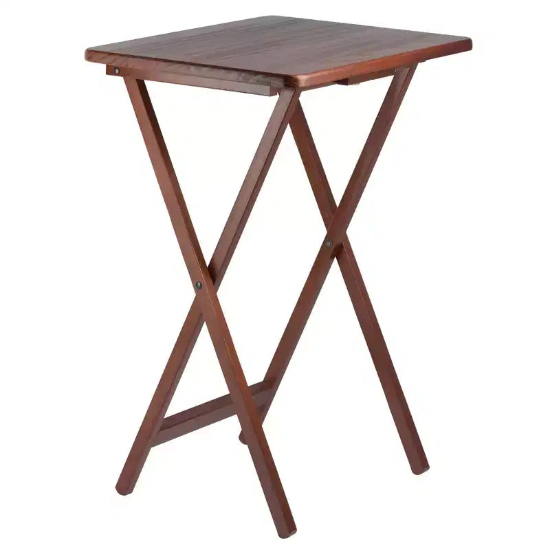 Set Tavolini da Salotto Alex 5 pz Marrone Noce - Winsome: Legno Massello, Pieghevoli, Supporto Contenitore Incluso