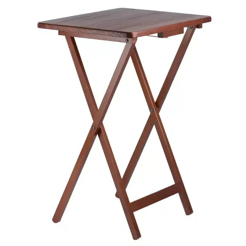 Set Tavolini da Salotto Alex 5 pz Marrone Noce - Winsome: Legno Massello, Pieghevoli, Supporto Contenitore Incluso