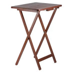 Set Tavolini da Salotto Alex 5 pz Marrone Noce - Winsome: Legno Massello, Pieghevoli, Supporto Contenitore Incluso