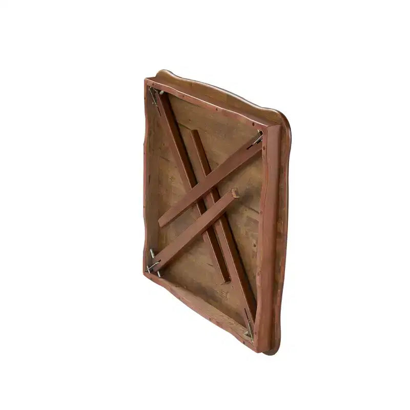 Tavolo da gioco pieghevole quadrato in legno massello Stakmore da 32" con bordo smerlato, portatile, finitura Fruitwood, completamente assemblato, ferramenta in acciaio