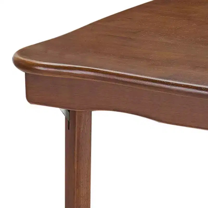 Tavolo da gioco pieghevole quadrato in legno massello Stakmore da 32" con bordo smerlato, portatile, finitura Fruitwood, completamente assemblato, ferramenta in acciaio