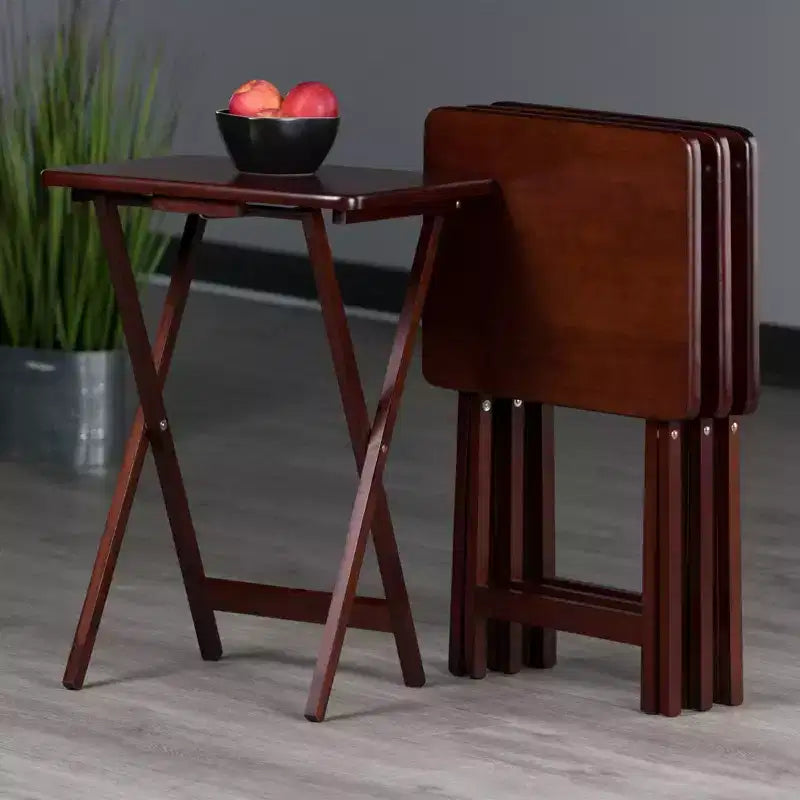 Set di 4 Tavolini Snack Singoli Noce - Winsome