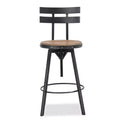 Christopher Knight Home Jutte Smooth Back Barstool Black Brush Silver: Iron Frame, Adjustable Height 26"-32.5"