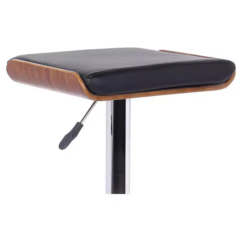 Sgabello da Bar Regolabile Java - Nero - Armen Living: Altezza Regolabile Moderna, Cromato, Ecopelle, Capacità 113 kg
