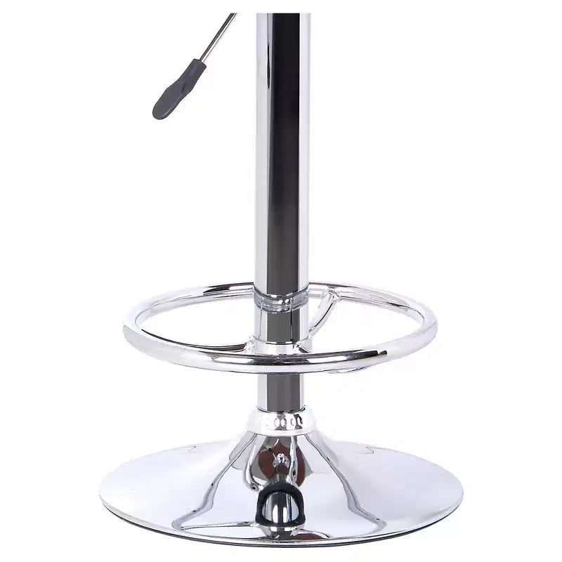 Sgabello da Bar Regolabile Java - Nero - Armen Living: Altezza Regolabile Moderna, Cromato, Ecopelle, Capacità 113 kg