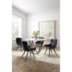 Tavolo da pranzo rotondo moderno 51" ottone antico in pietra - ZM Home: Base in acciaio, quattro posti, non allungabile
