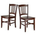 Set of 2 Madison Slat Back Chairs Walnut - Winsome: Hardwood Construction, Contoured Seat, 220lb Capacity