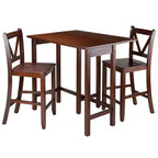 Winsome Set Sala da Pranzo 3 Pezzi Lynnwood a Goccia d'Acqua ad Altezza Bar con Sgabelli, Legno/Noce: Stile Moderno di Metà Secolo, Set Tavolo da Pub a 4 Posti