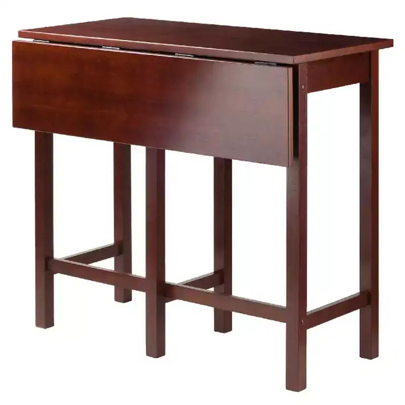 Winsome Ensemble de salle à manger 3 pièces Lynnwood avec rallonges escamotables, hauteur comptoir et tabourets de comptoir, Bois/Noyer : Ensemble table de pub 4 places, style moderne du milieu du siècle