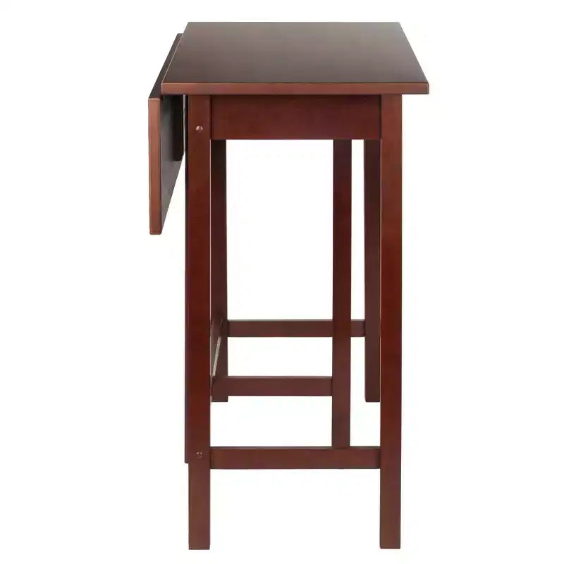 Winsome Set Sala da Pranzo 3 Pezzi Lynnwood a Goccia d'Acqua ad Altezza Bar con Sgabelli, Legno/Noce: Stile Moderno di Metà Secolo, Set Tavolo da Pub a 4 Posti