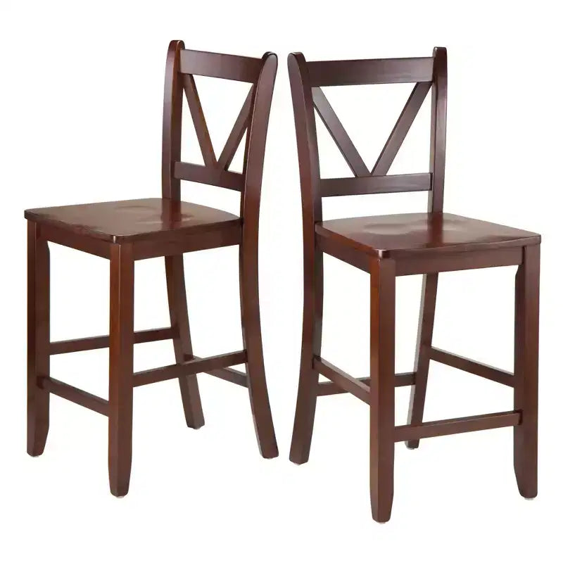 Winsome Set Sala da Pranzo 3 Pezzi Lynnwood a Goccia d'Acqua ad Altezza Bar con Sgabelli, Legno/Noce: Stile Moderno di Metà Secolo, Set Tavolo da Pub a 4 Posti