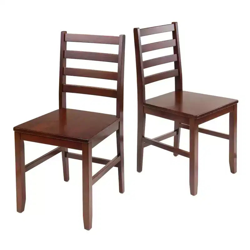 Tavolo da pranzo 3 pezzi Hamilton con ribalte e sedie con schienale a pioli in legno/noce - Winsome
