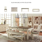 Tavolo da Pranzo Crema - Signature Design by Ashley: Stile Rustico, 6 Cassetti, Piano in Legno Grezzo