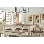 Tavolo da Pranzo Crema - Signature Design by Ashley: Stile Rustico, 6 Cassetti, Piano in Legno Grezzo
