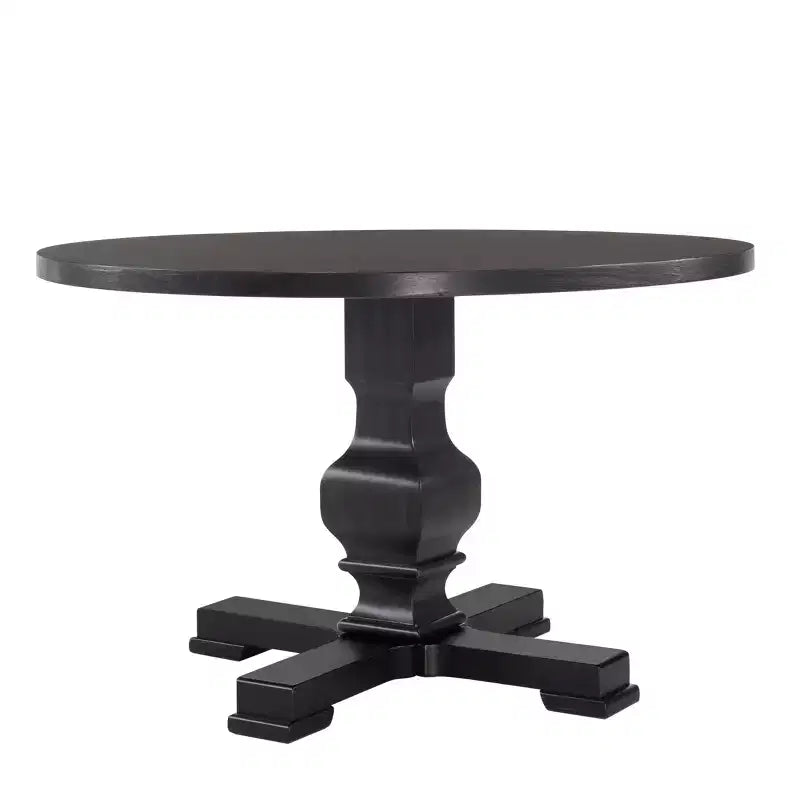 Carolina Living 47" Bence Round Pedestal Dining Table Black