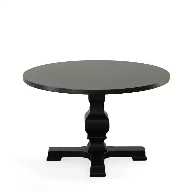 Carolina Living Table à manger ronde à pied Bence de 47 pouces, noir