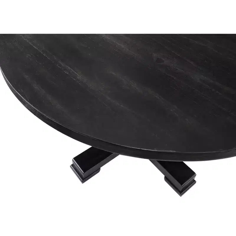 Carolina Living Table à manger ronde à pied Bence de 47 pouces, noir