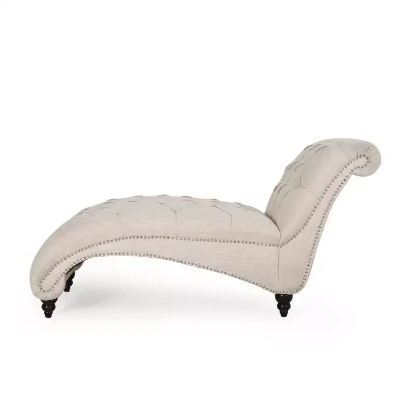 Varnell Contemporary Fabric Chaise Lounge with Turned Legs - Christopher Knight Home