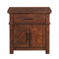 Dex Nightstand Walnut Brown - Picket House Furnishings: 1-Drawer, Cabinet Storage, Metal Hardware