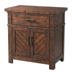 Comodino Dex Noce Marrone - Picket House Furnishings: 1 Cassetto, Armadietto Contenitore, Dettagli in Metallo