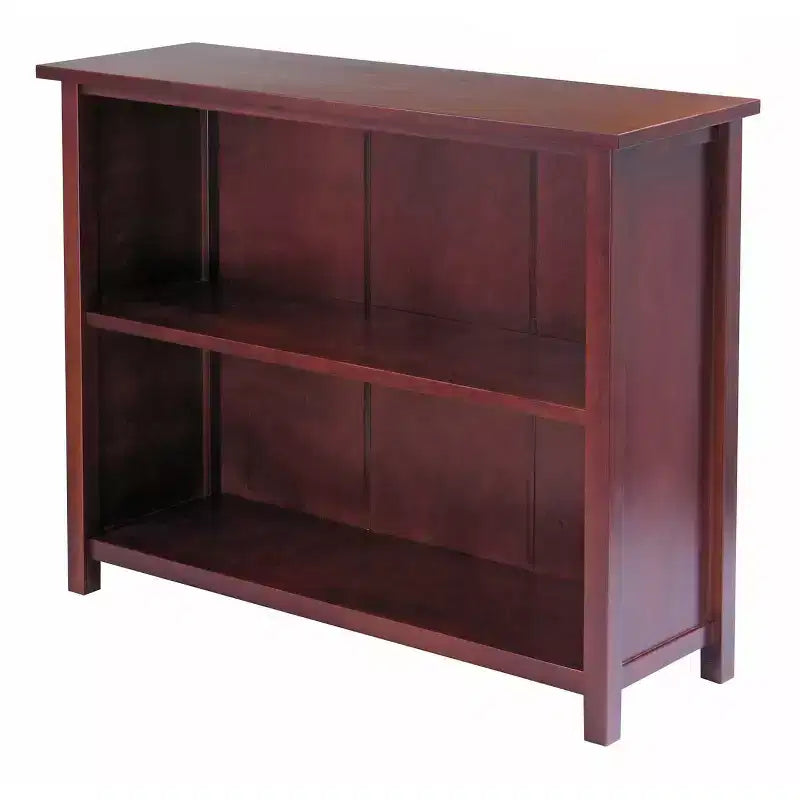 Mobile contenitore Verona a 2 ripiani da 76 cm con 6 cesti Noce/Nero - Winsome: organizer in legno duro di metà secolo, attrezzi inclusi