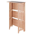 Libreria pieghevole a 4 ripiani da 42" colore naturale - Winsome: legno di faggio, con ripiani laterali a listelli, per ufficio e casa