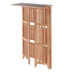 Libreria pieghevole a 4 ripiani da 42" colore naturale - Winsome: legno di faggio, con ripiani laterali a listelli, per ufficio e casa