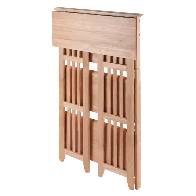 Libreria pieghevole a 4 ripiani da 42" colore naturale - Winsome: legno di faggio, con ripiani laterali a listelli, per ufficio e casa