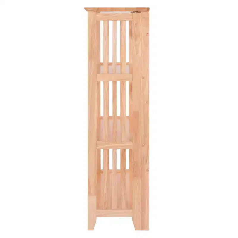 Libreria pieghevole a 4 ripiani da 42" colore naturale - Winsome: legno di faggio, con ripiani laterali a listelli, per ufficio e casa