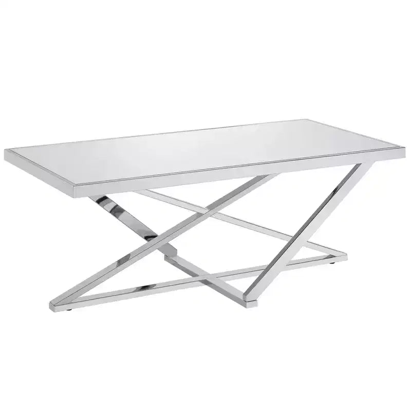 Drubeck Mirrored Rectangle Coffee Table Chrome - HOMES: Inside + Out
