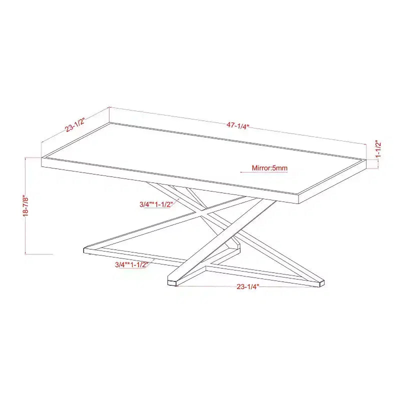 Tavolino rettangolare a specchio Drubeck cromato - HOMES: Inside + Out