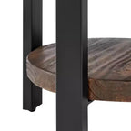 Tavolino rotondo con finitura naturale rustica Alaterre Furniture 27" Pomona diametro: Legno massello, gambe in metallo, ripiano inferiore fisso, finitura mordenzata