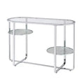 Calloun Glam 2 Shelf Sofa Table Chrome - HOMES: Inside + Out: Oval, Tempered Glass, Metal Frame