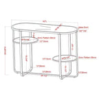 Calloun Glam Tavolino da divano a 2 ripiani cromato - HOMES: Inside + Out: Ovale, vetro temperato, struttura in metallo