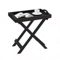 End Table with Removable Tray Top Black - Lavish Home: Folding, Portable, 22lb Capacity, Modern Style