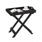 End Table with Removable Tray Top Black - Lavish Home: Folding, Portable, 22lb Capacity, Modern Style