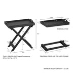 Tavolino con vassoio superiore rimovibile nero - Lavish Home: Pieghevole, Portatile, Capacità 10 kg, Stile Moderno