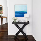 Tavolino con vassoio superiore rimovibile nero - Lavish Home: Pieghevole, Portatile, Capacità 10 kg, Stile Moderno