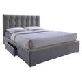 Sarter Contemporary Grid-Tufted Fabric Upholstered Bed with 2 Drawers - King Size - Baxton Studio