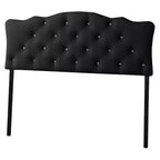 Rita Modern And Contemporary Faux Leather Upholstered Button-Tufted Scalloped Headboard - Baxton Studio