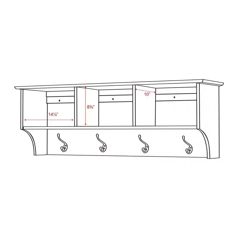 Mensola da ingresso sospesa, 122 cm - Prepac