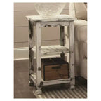 Tavolino da salotto in legno con 2 ripiani Alaterre Furniture, finitura anticata Country Cottage