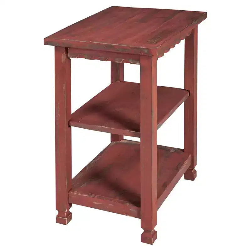 Country Cottage 2 Shelf Wood End Table Antique Finish - Alaterre Furniture